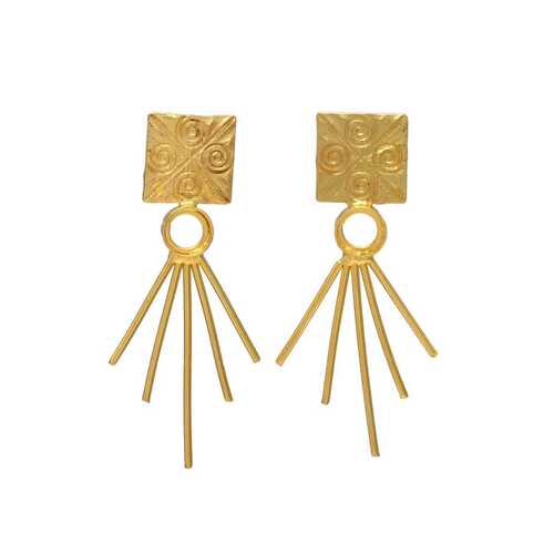 Architecture design golden earrings