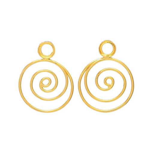 Spiral design golden earrings