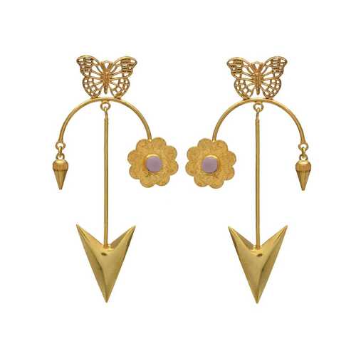 Arrow design golden earrings