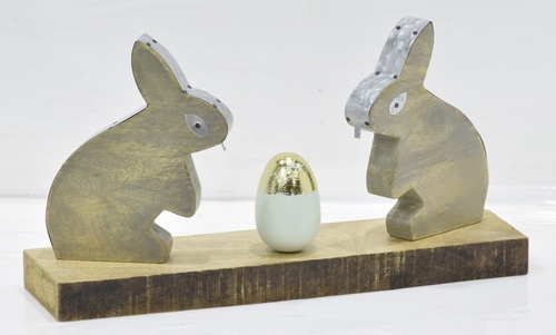 Wooden Rabbit With Metal Strip