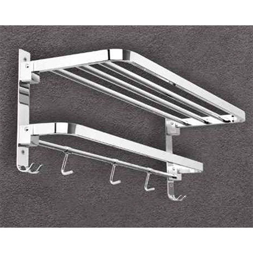 Sg F 2Rack Folding Towel Rack - Color: Silver