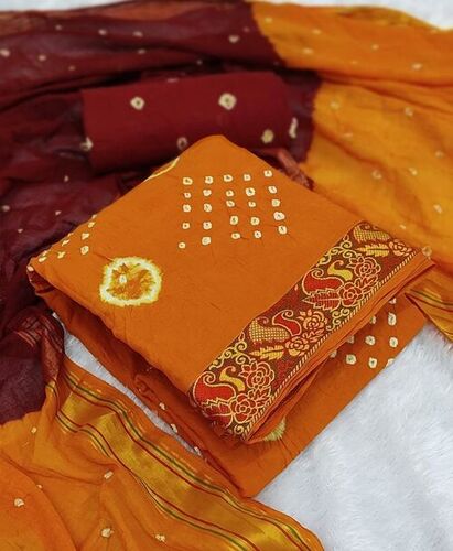 Cotton Bandhani Dress Material
