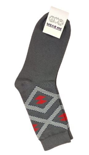 CHARCOAL COLOR DESIGN CALF SOCKS