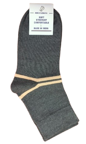 CHARCOAL STRIPE ANKLE SOCKS