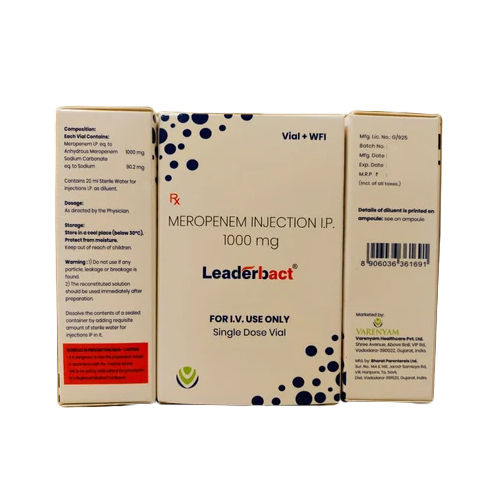 1000 Mg Meropenem Injection Ip Dosage Form: Liquid