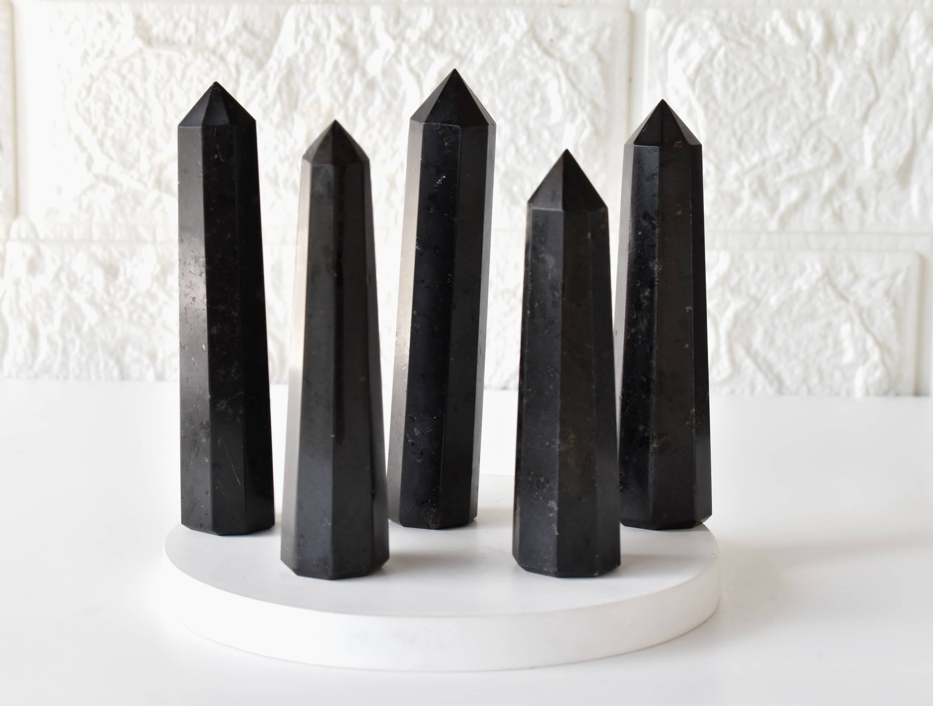 Black Tourmaline Obelisk Point Crystal Tower