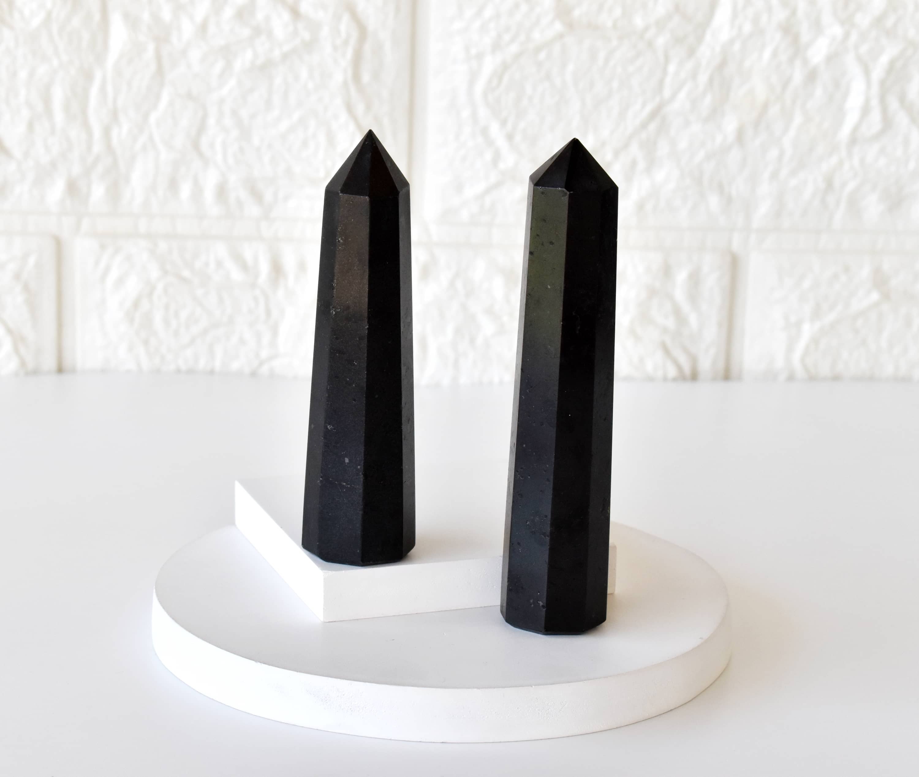 Black Tourmaline Obelisk Point Crystal Tower