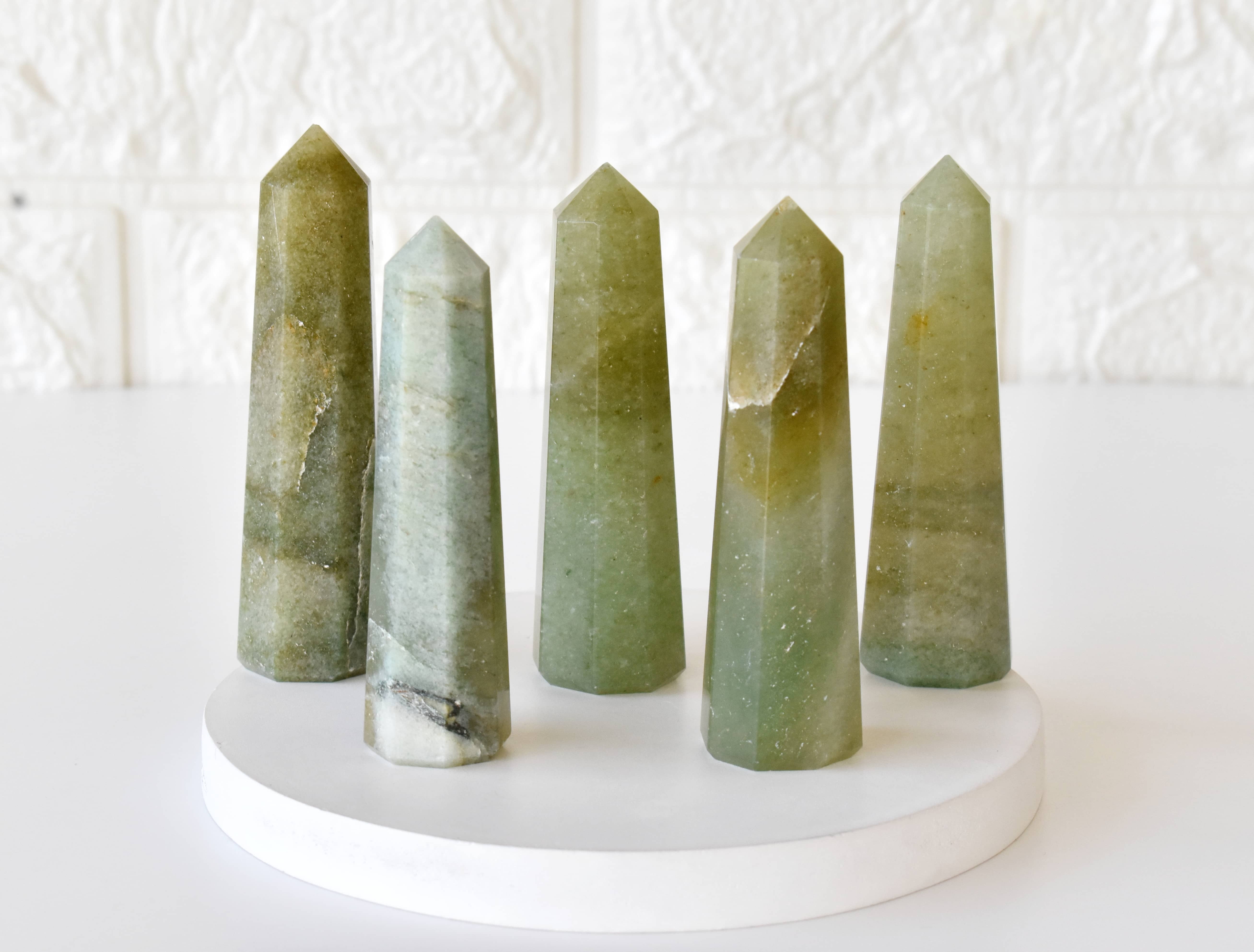 Green Aventurine obelisk Point Crystal Tower