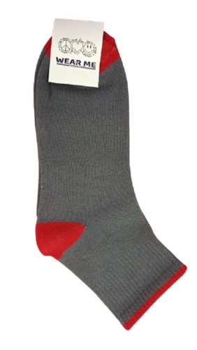 LIGHT BROWN AND RED ANKLE SOCKS