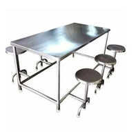 Fixed Chair Stainless Steel Dining Table