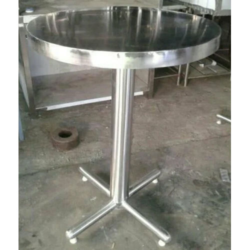 Silver Stainless Steel Round Standing Table