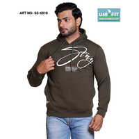 Different Available Mens Typographic Print Regular Fit Hoodie