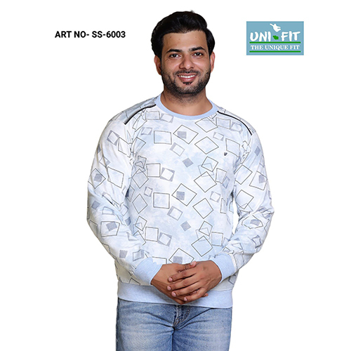 Mens Printed Round Neck Sweatshirt