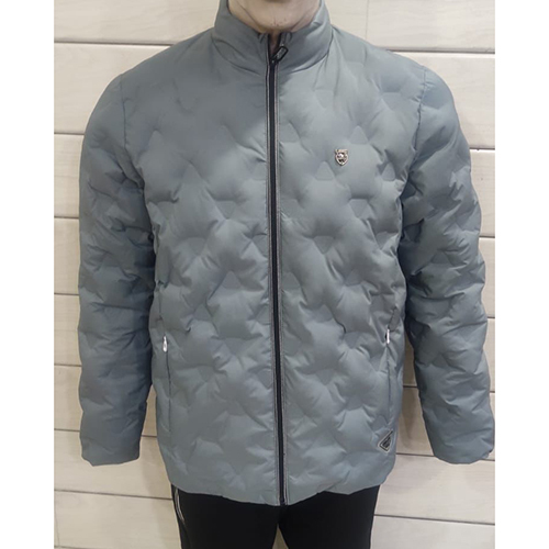 Mens Casual Grey Solid Jacket