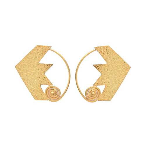 Golden antique woman earring