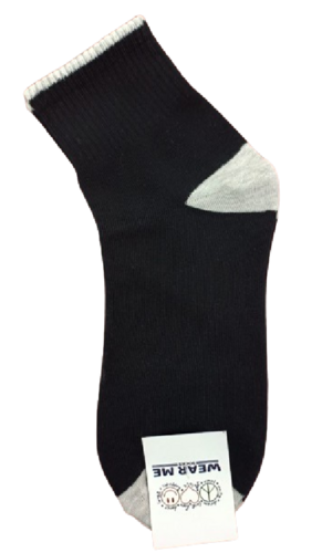 BLACK AND CREAM ANKLE SOCKS