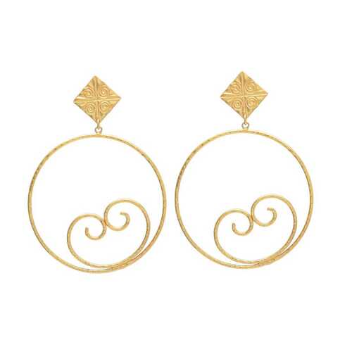 golden round beautiful earring