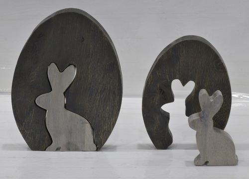 Wooden Rabbit Set