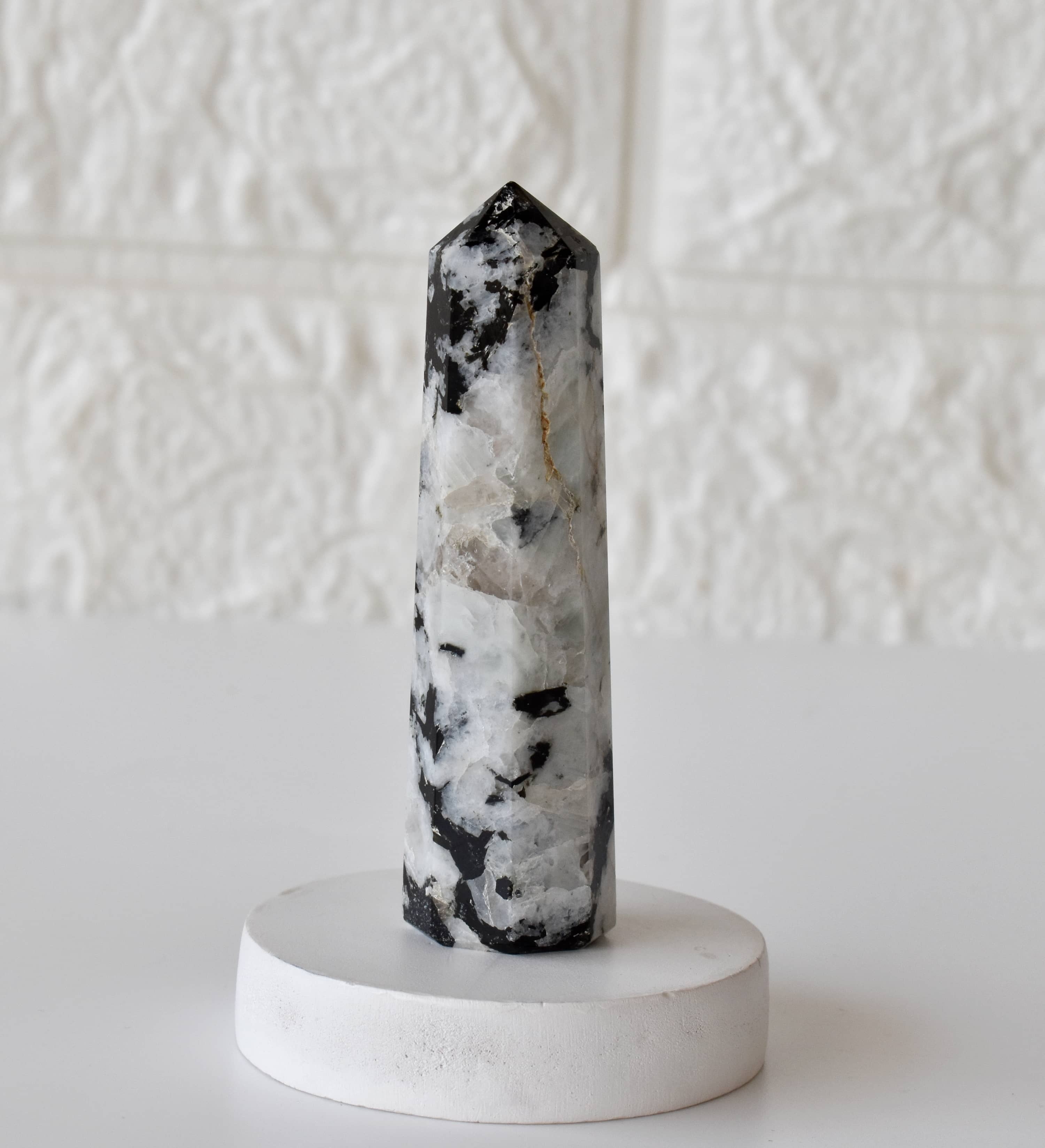 Rainbow Moonstone Obelisk  Point Crystal Tower