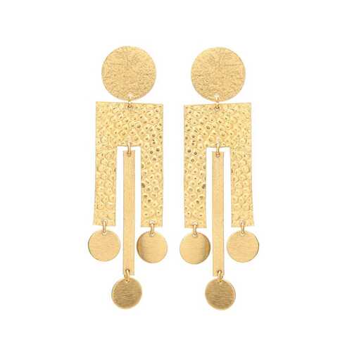 golden drop leaf earring set