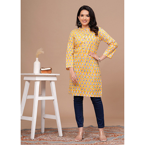 Yellow Short Kurti