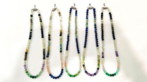 Natural Multi Gemstones Round 6mm Plain 16 inches Long Beaded Necklace