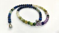 Natural Multi Gemstones Round 6mm Plain 16 inches Long Beaded Necklace