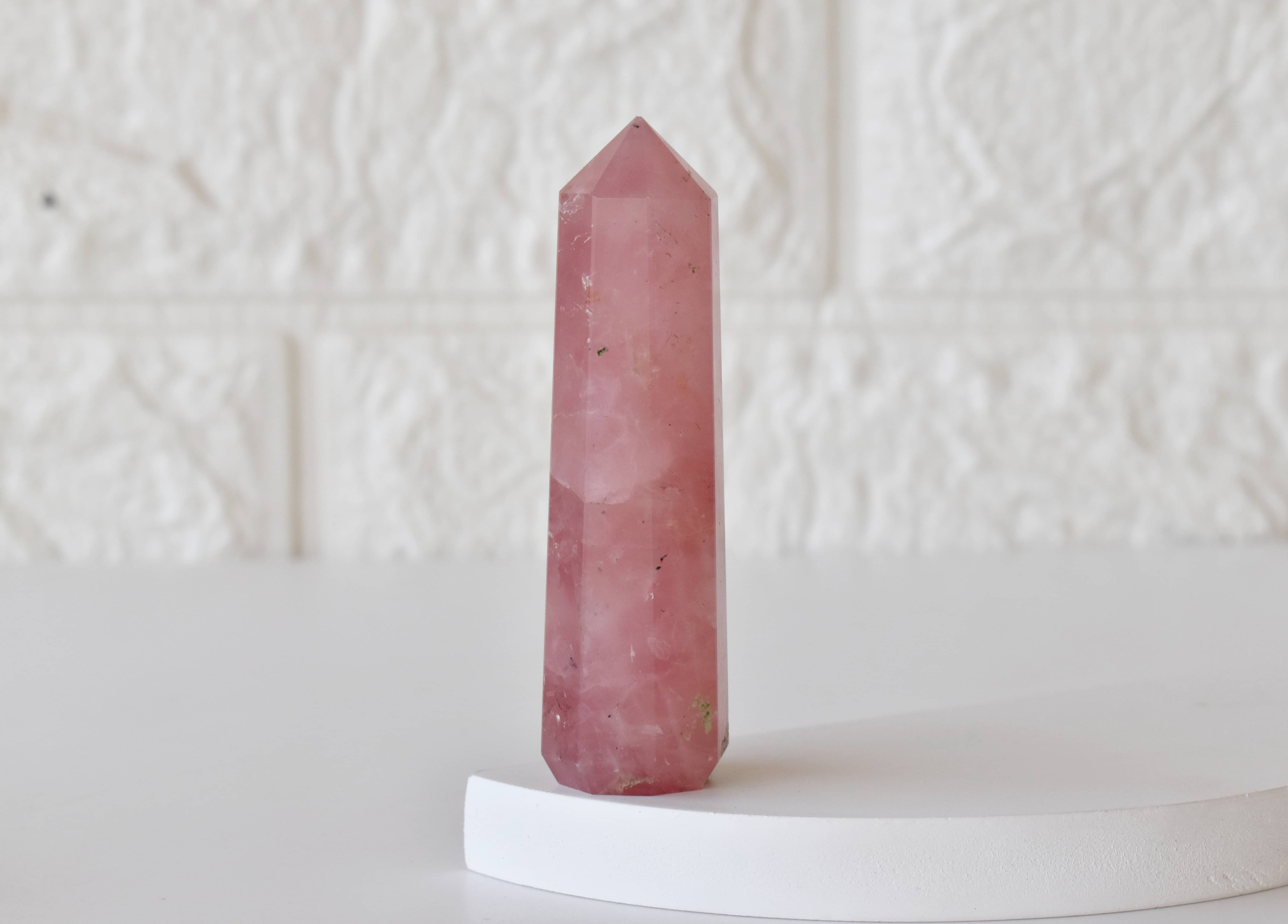 Rose Quartz Obelisk Point Crystal Tower