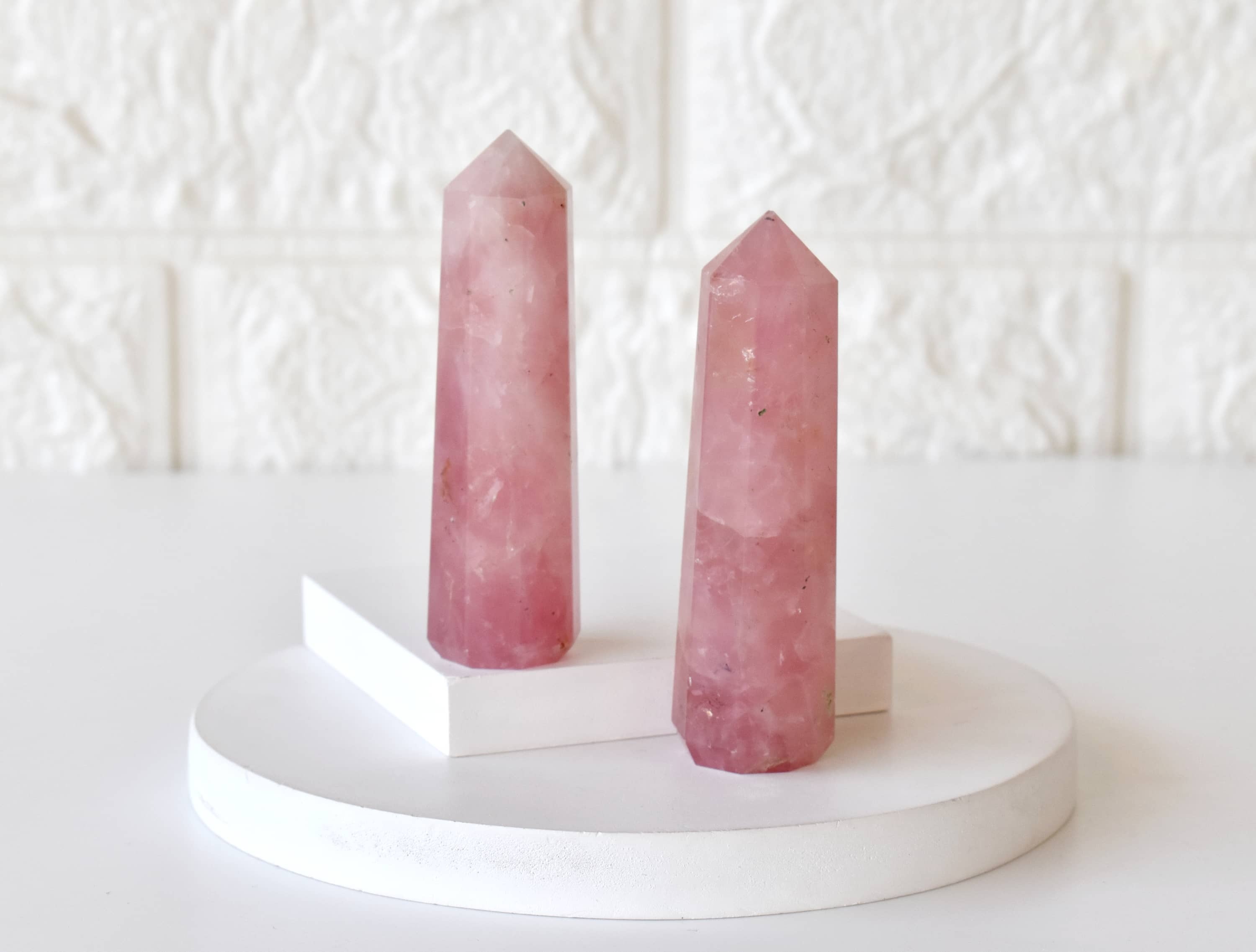 Rose Quartz Obelisk Point Crystal Tower