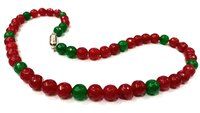 Natural Ruby Emerald Jade Round Faceted 6mm Beaded Necklace Magnetic Clasp