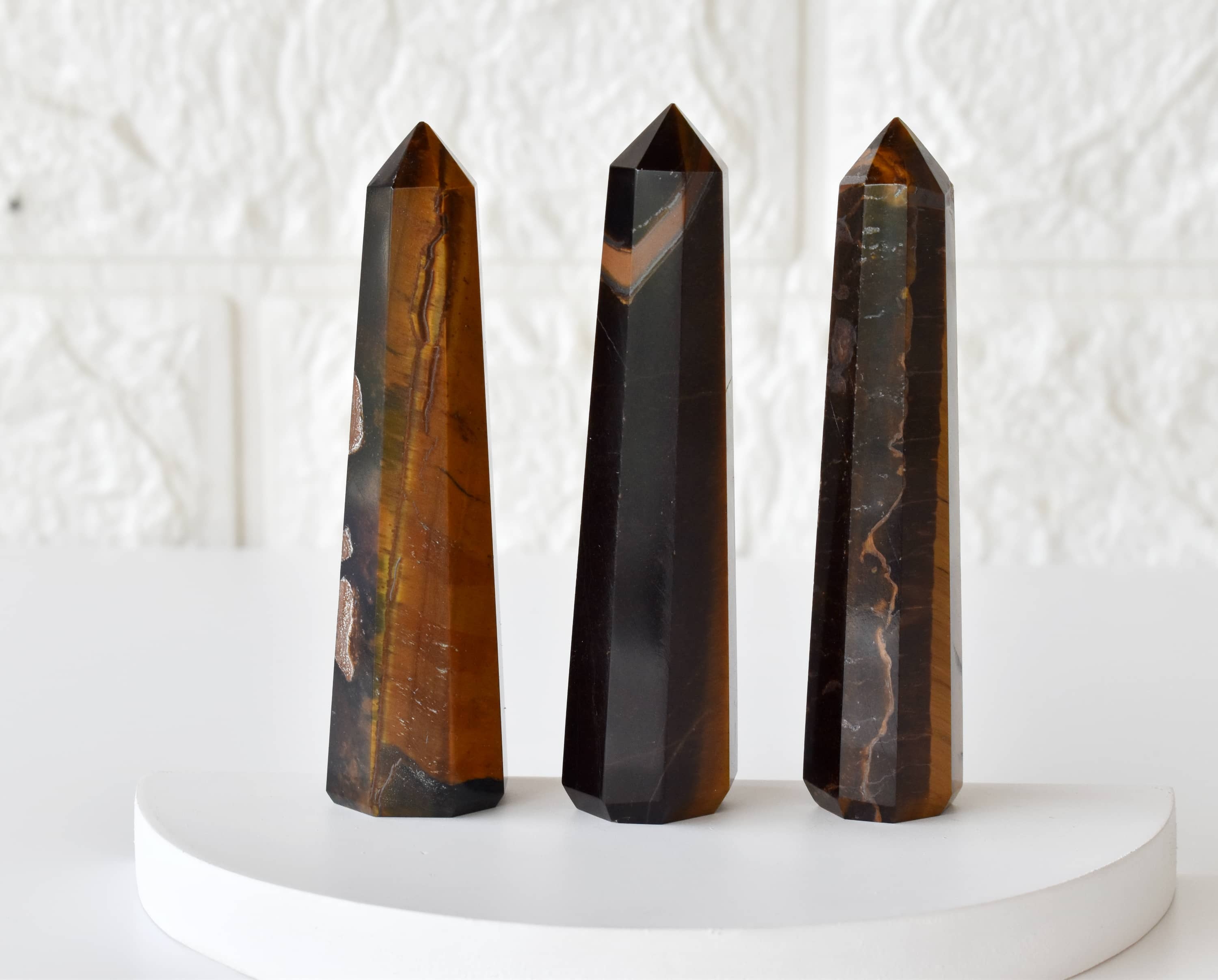 Tiger Eye Obelisk Point Crystal Tower