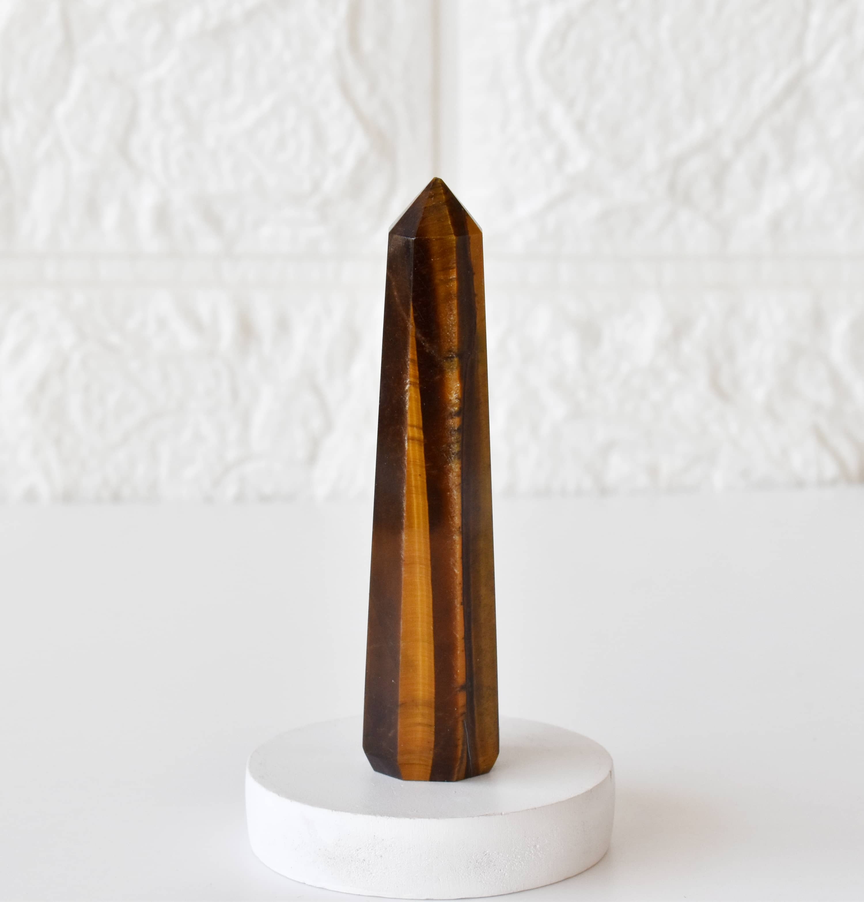 Tiger Eye Obelisk Point Crystal Tower