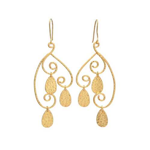 handmade designer golden earring