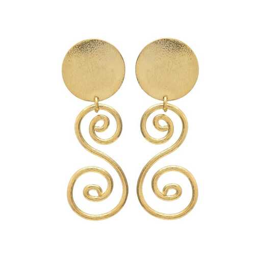 handmade designer swirl golden earring