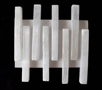 Crystal Selenite Charging Long Plates, Healing Logs Selenite Stick Wand