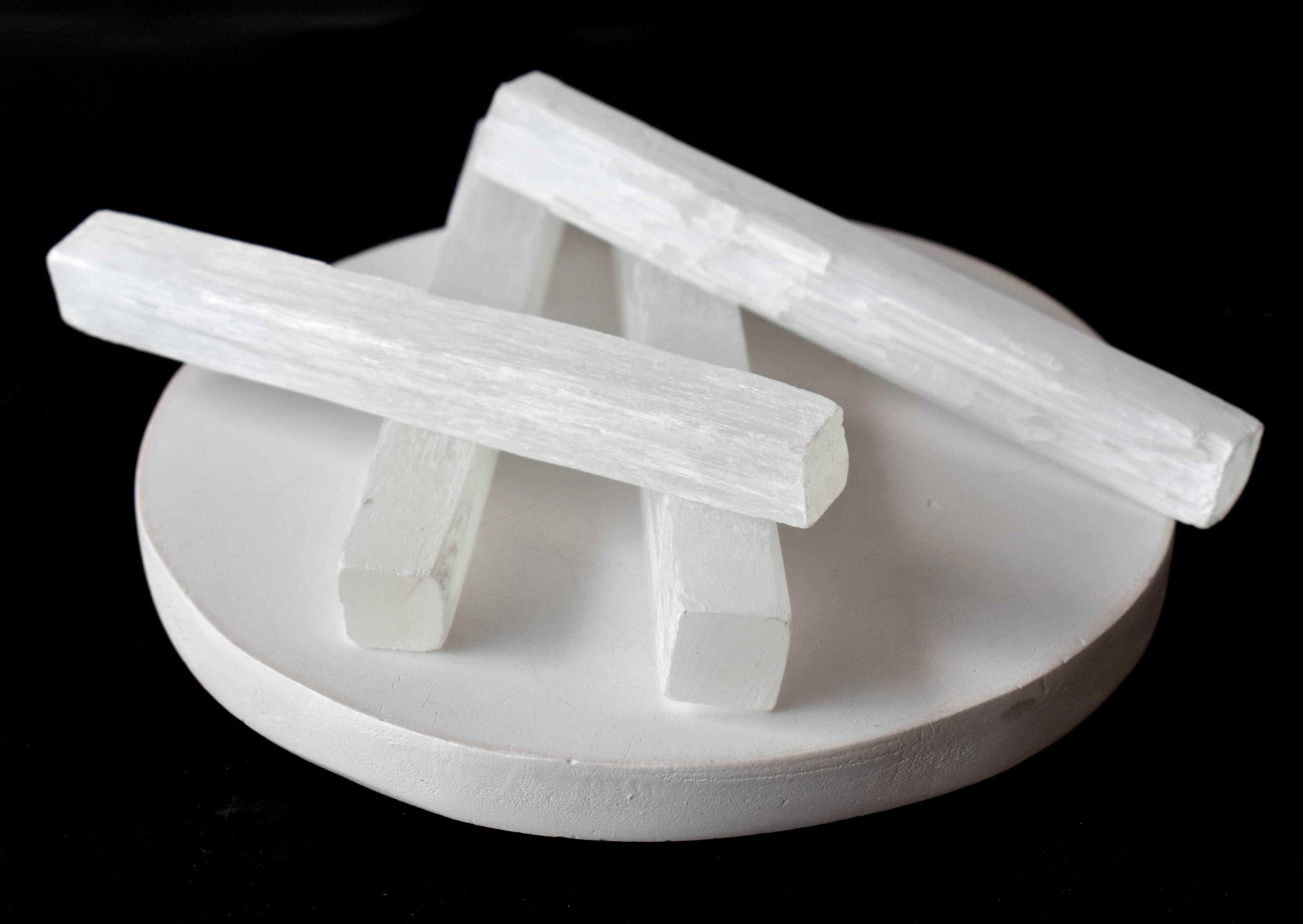 Crystal Selenite Charging Long Plates, Healing Logs Selenite Stick Wand