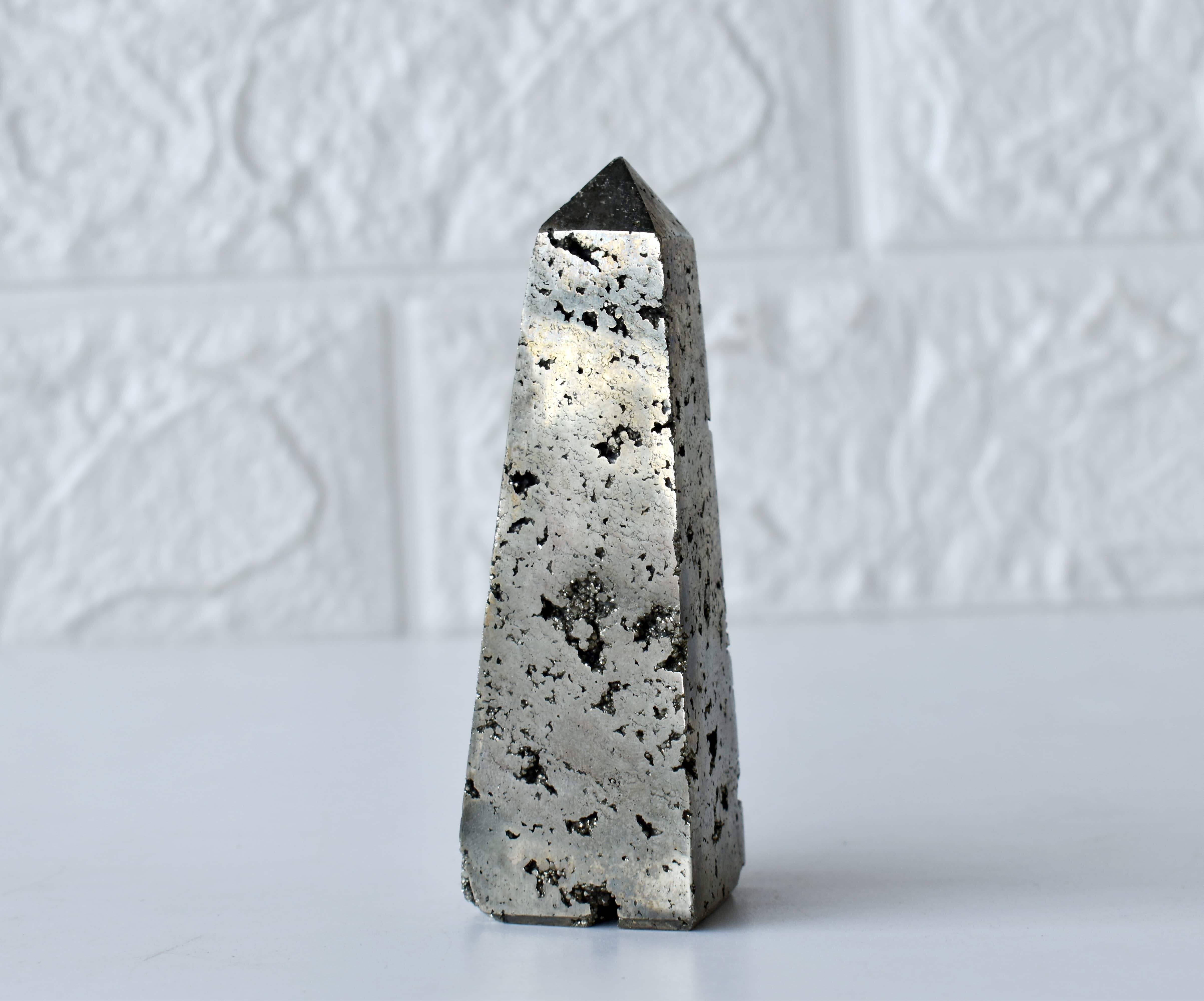 Pyrite Druzy Obelisk Point Crystal Tower