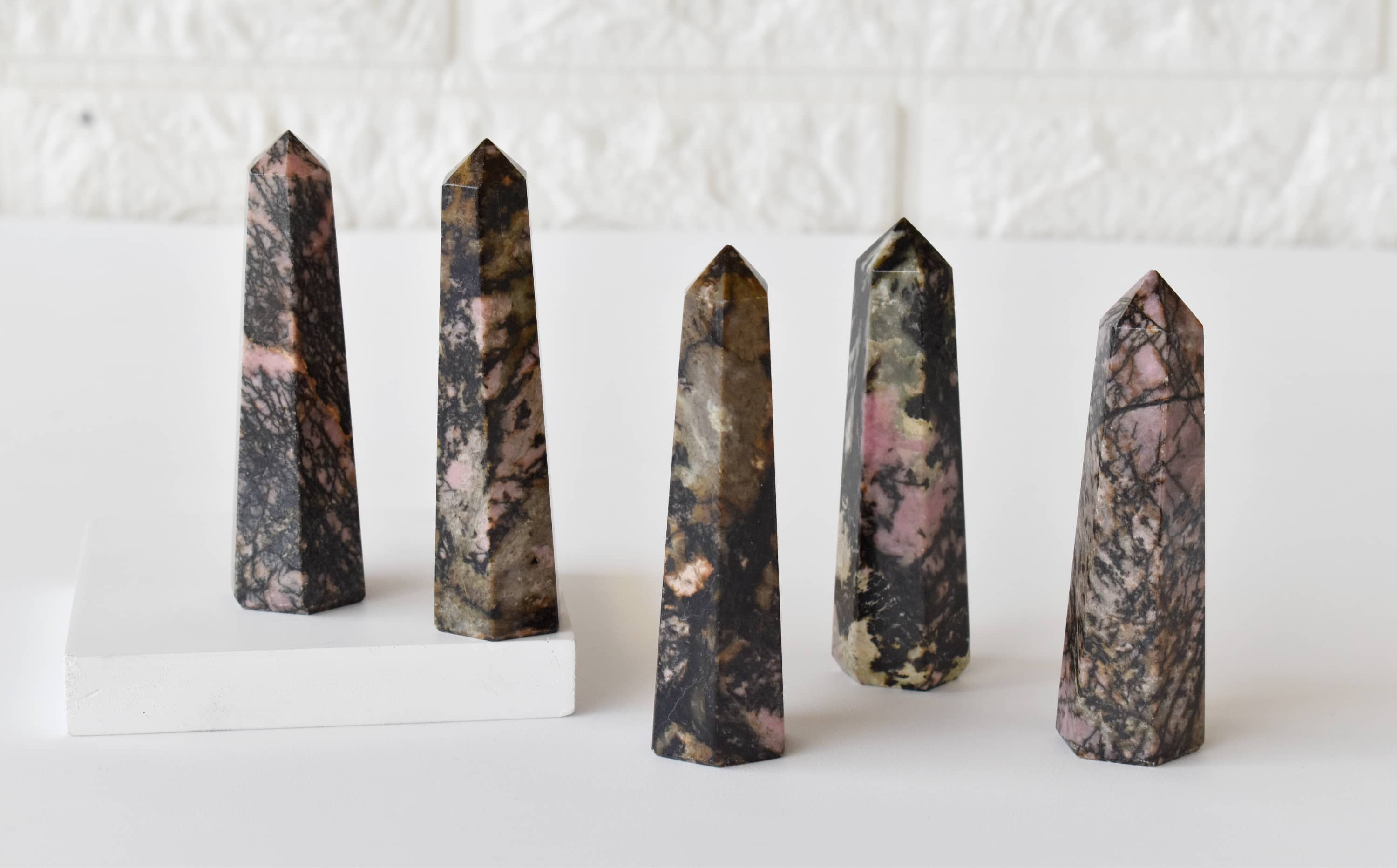 Rhodonite Obelisk  Point Crystal Tower