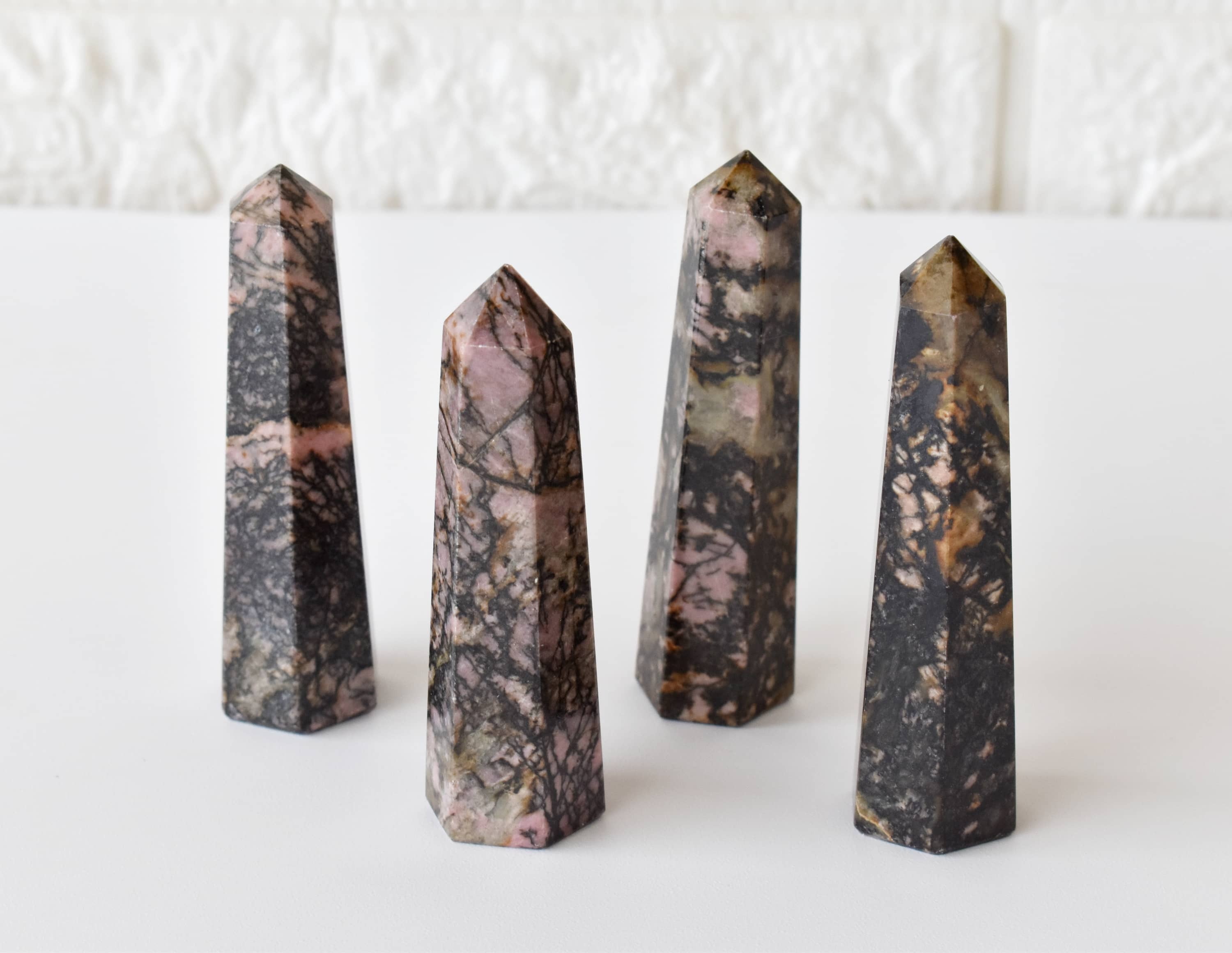 Rhodonite Obelisk  Point Crystal Tower