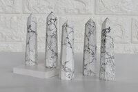 Howlite Obelisk  Point Crystal Tower