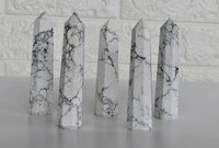 Howlite Obelisk  Point Crystal Tower