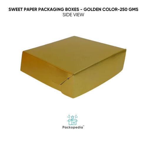 Sweet Paper Packaging Boxes - Golden Color 250 Gms - Finishing: Matte Lamination