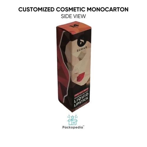 Customized Cosmetic Monocarton Lipstick Box - Finishing: Matte Lamination