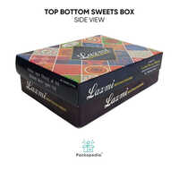 Top Bottom Multicolor Sweets Box - 500 gm packaging