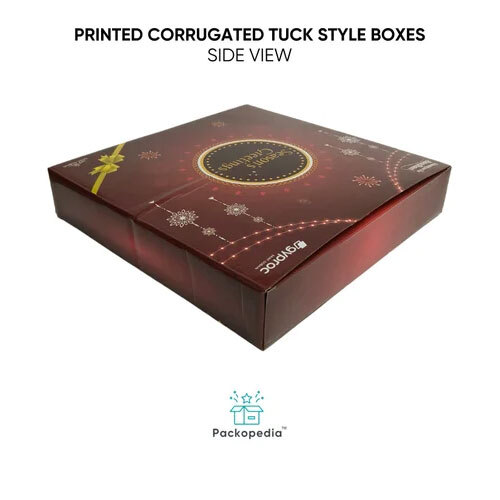 Printed Corrugated E-Flute Tuck Style Carton Boxes - 3 Ply