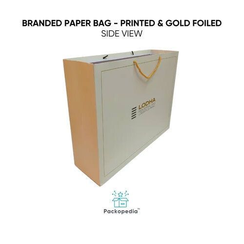 Lodha Paper Bag - Printed And Gold Foiled - Color: Multi Color