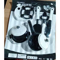 Natural Plastic Kitchen Toy Set - Plastic Material, Standard Design , Lightweight, Black & White Color