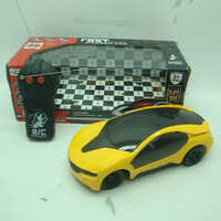 257267 Yellow And Black Plastic Remote Control Car - Plastic Material, Standard Size, Yellow And Black Color | Lightweight Design For Ages 4-6 Years