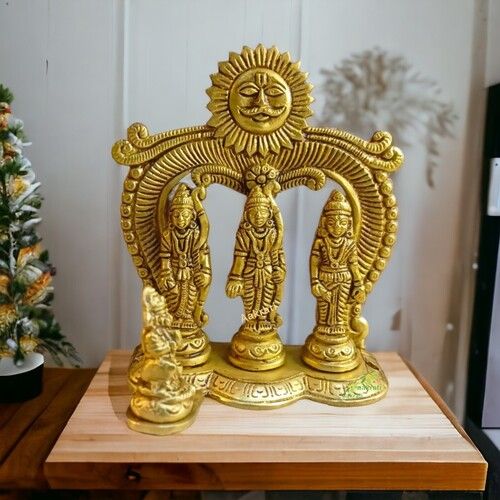 Aakrati Brass Ram Darbar| Beautiful Statue of Ram Lalla with Maa Sita, Laxman & Hanuman Ji| Home Decor| Temple Dcor