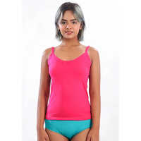 Ladies Pink Super Soft Hug Dew Drop Slip - Design: Plain